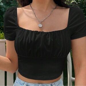 Black Short Sleeve Top